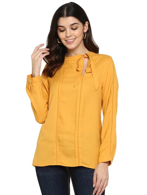 women's straight tie-up neck top - 17358176 -  Standard Image - 0