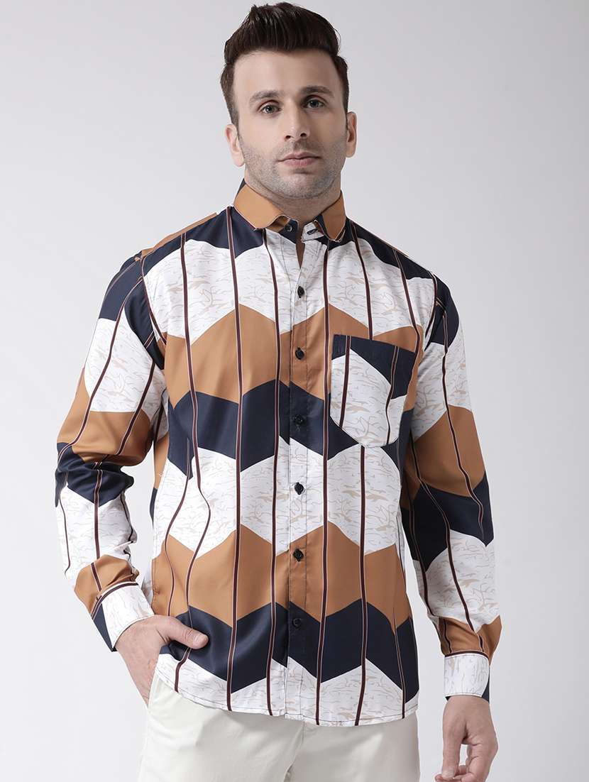 mens geometric casual shirt