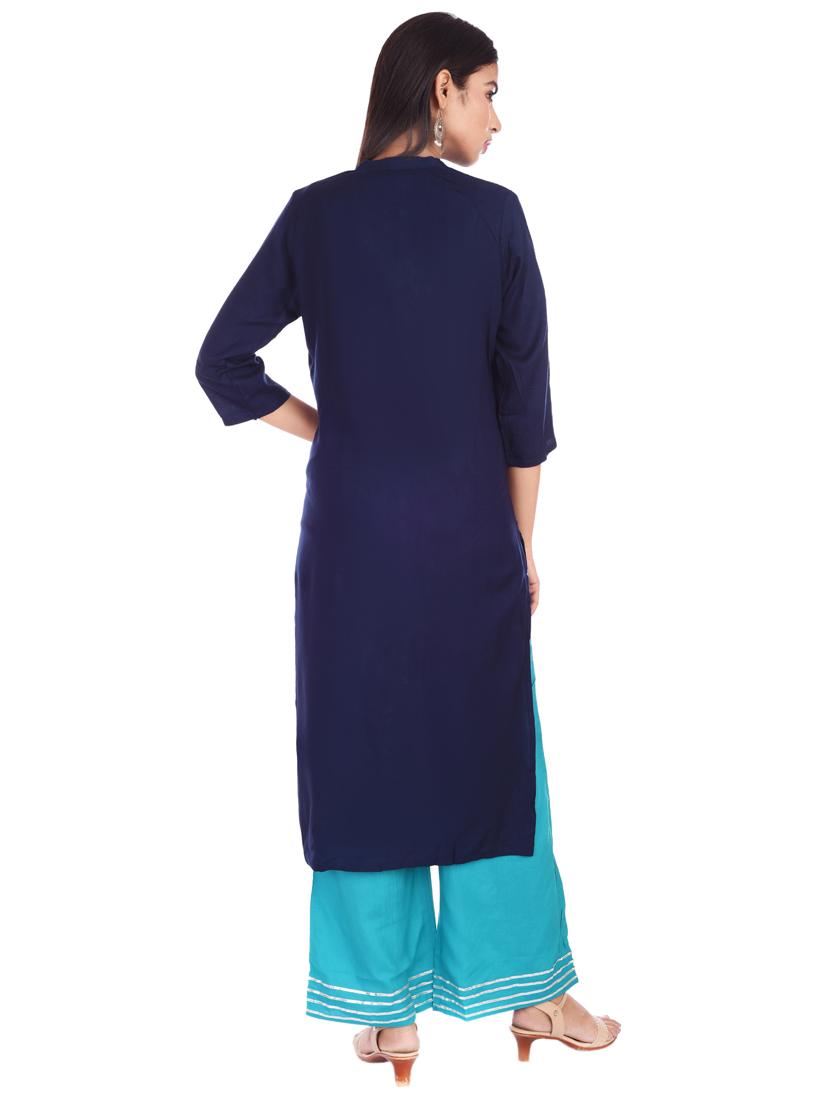 embroidered straight kurta - 17359277 - Standard Image - 2