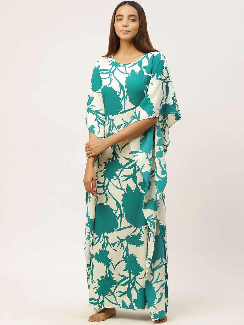 round neck floral kimono