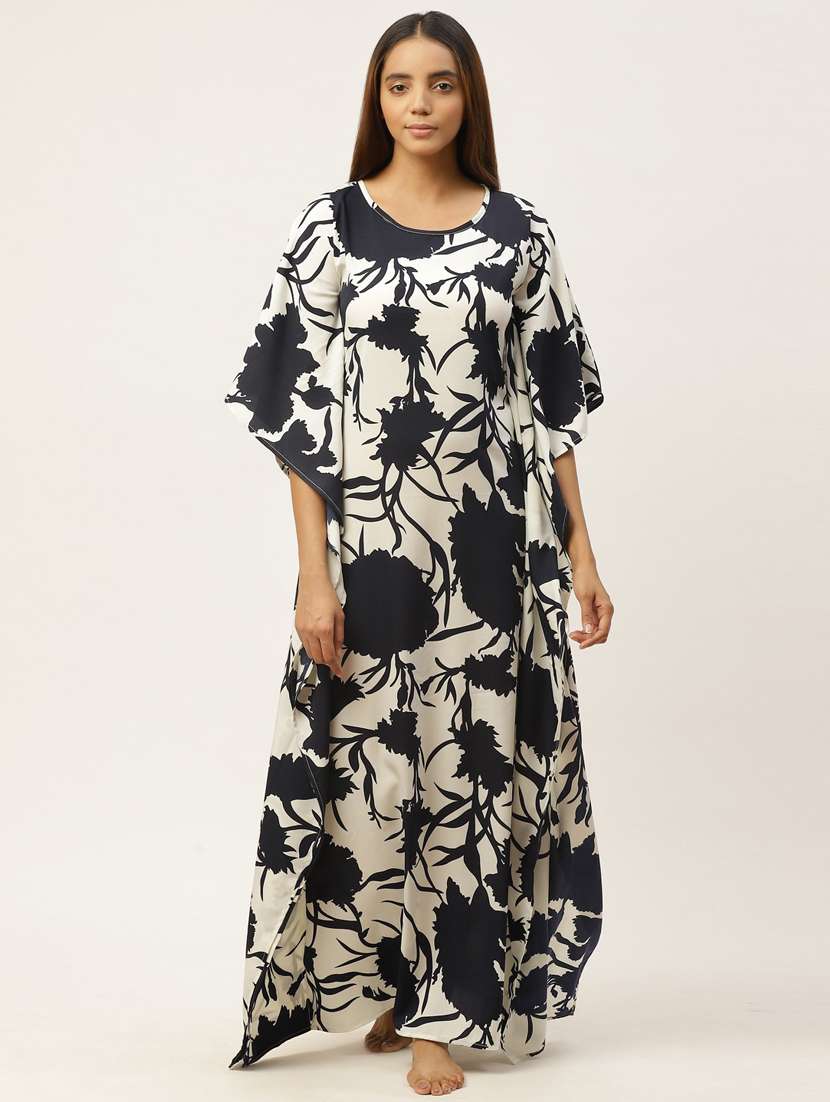 round neck floral kimono