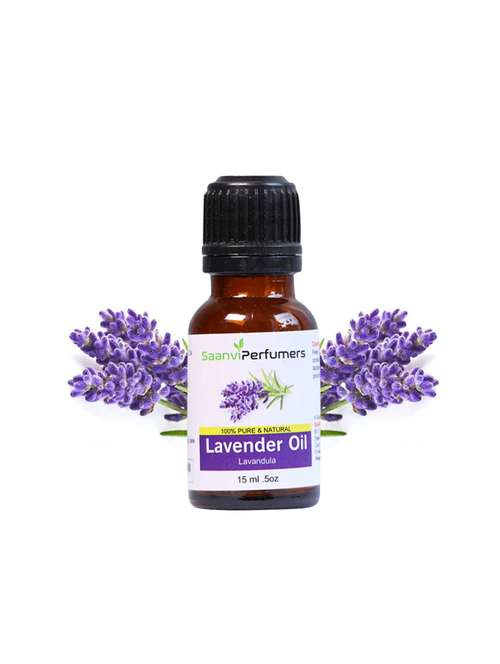 saanvi perfumers lavender essential oil (15ml) pure & natural therapeutic grade oil for aromatherapy body massage, skin & hair - 17360585 - Standard Image - 0