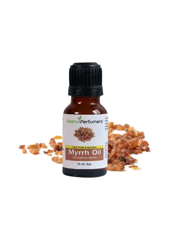 saanvi perfumers myrrh essential oil (15ml) 100% pure natural & therapeutic grade for aromatherapy, skin, acne & hair growth