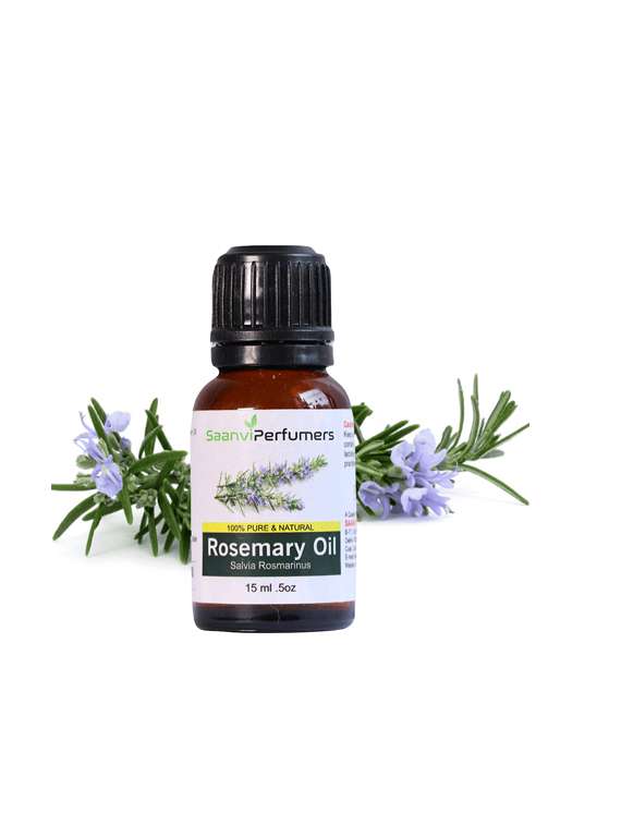 saanvi perfumers rosemary essential oil pure & natural therapeutic grade for hair, skin, aroma (15ml)