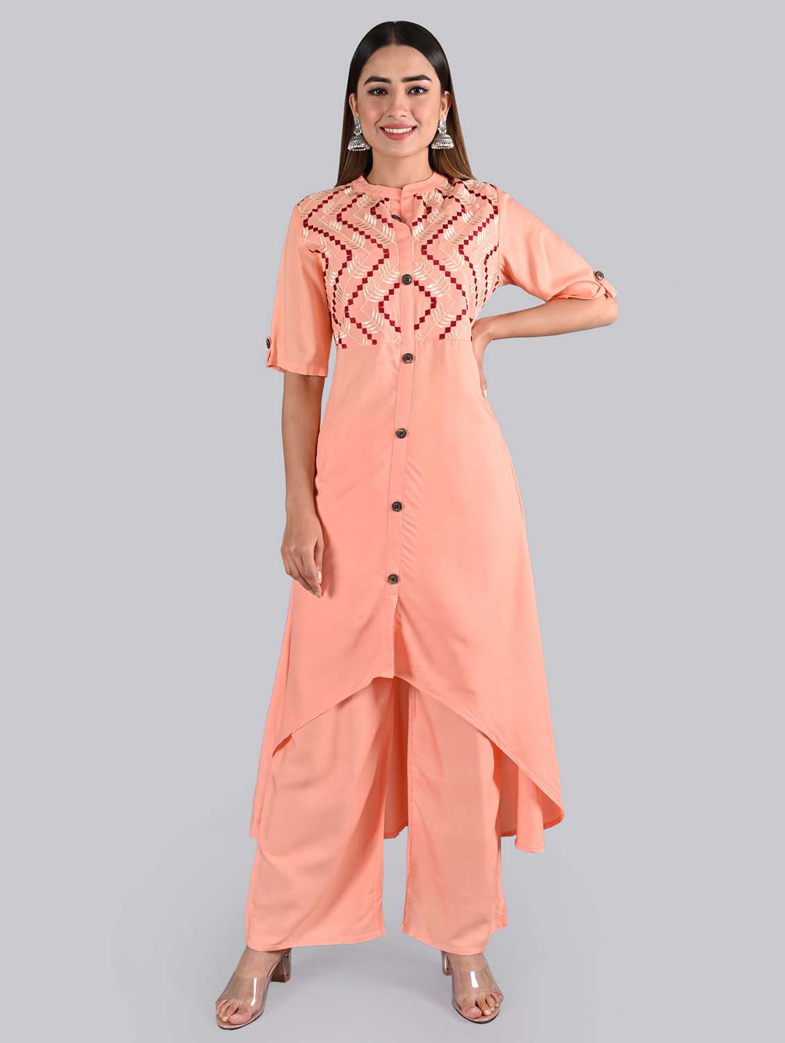 embroidered kurta palazzo set