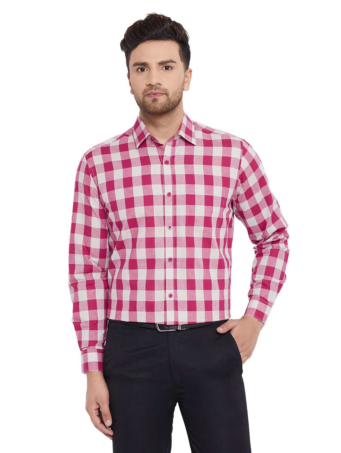 mens checks formal shirt