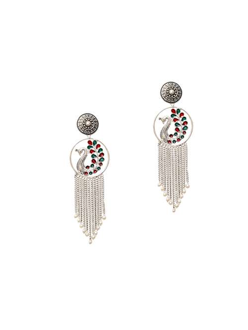 multi colored brass drop earring - 17363062 - Standard Image - 0