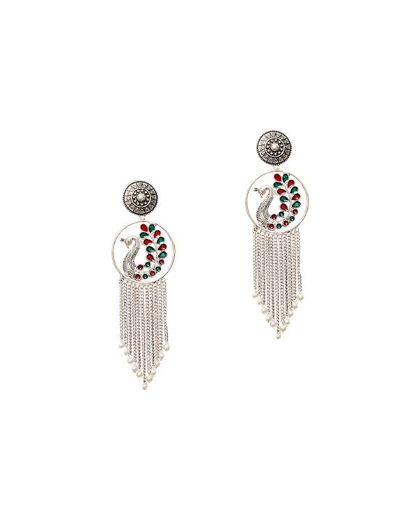 multi colored brass drop earring - 17363062 - Zoom Image - 0