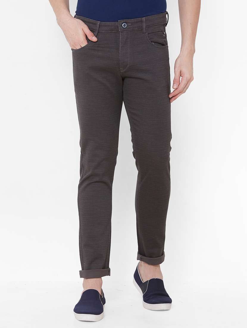grey textured chinos