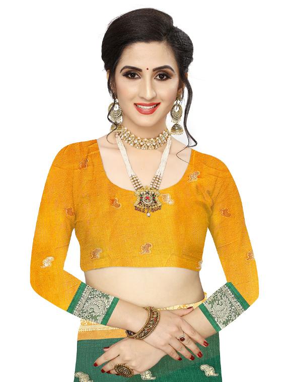 jacquard bordered saree - 17363497 - Standard Image - 2