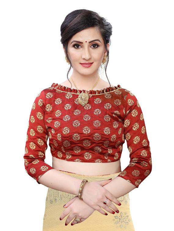 solid plain saree with blouse - 17363508 - Standard Image - 2