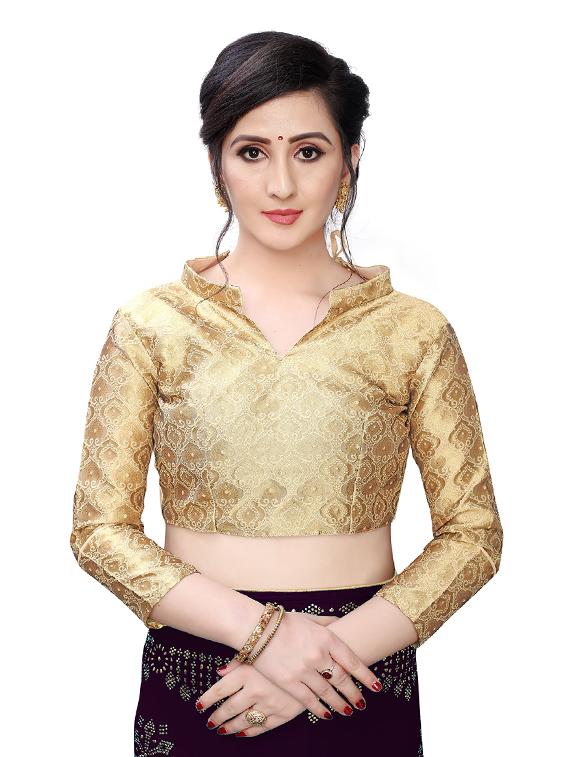embellished plain saree with blouse - 17363509 - Standard Image - 2