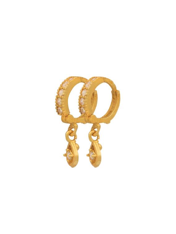 gold plated stone balli earring - 17363868 - Standard Image - 2