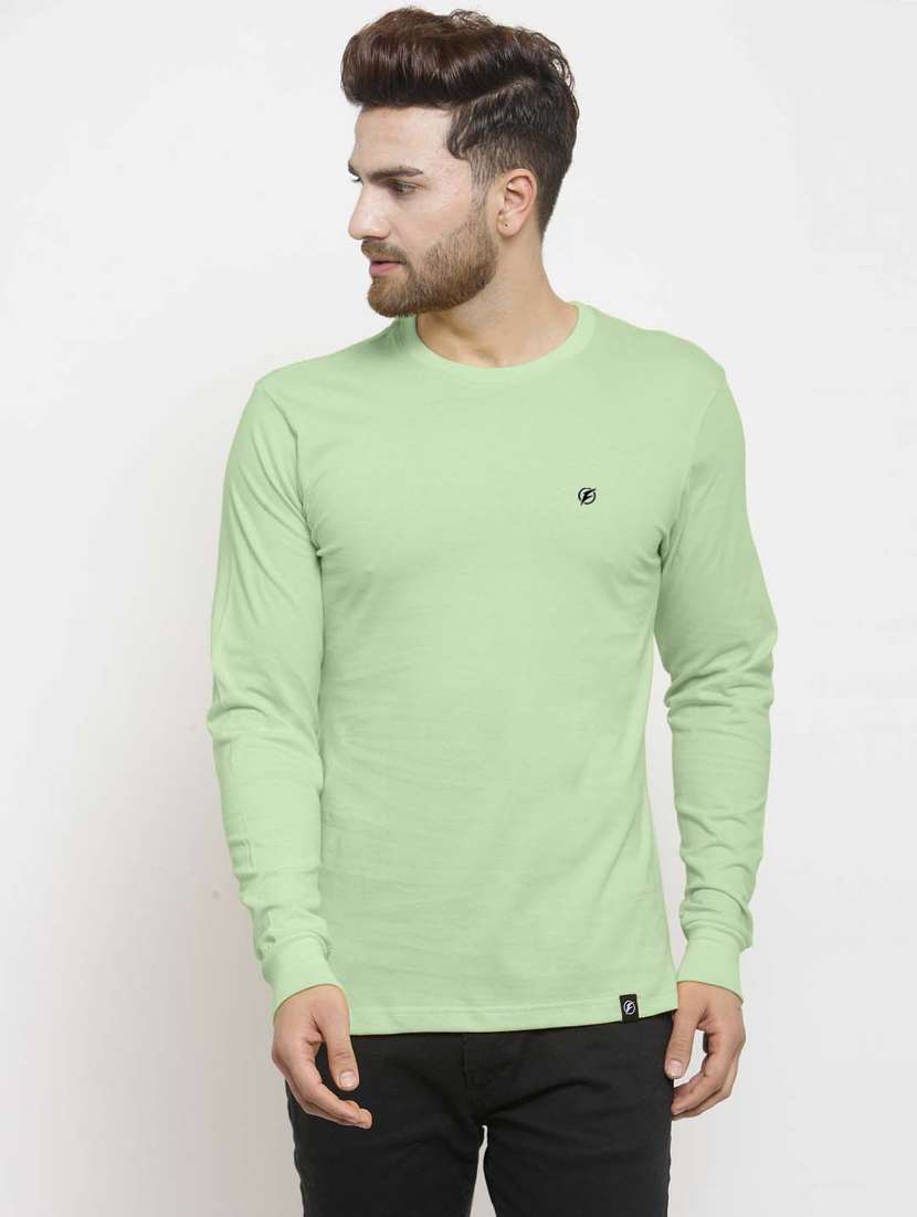 olive green solid t-shirt