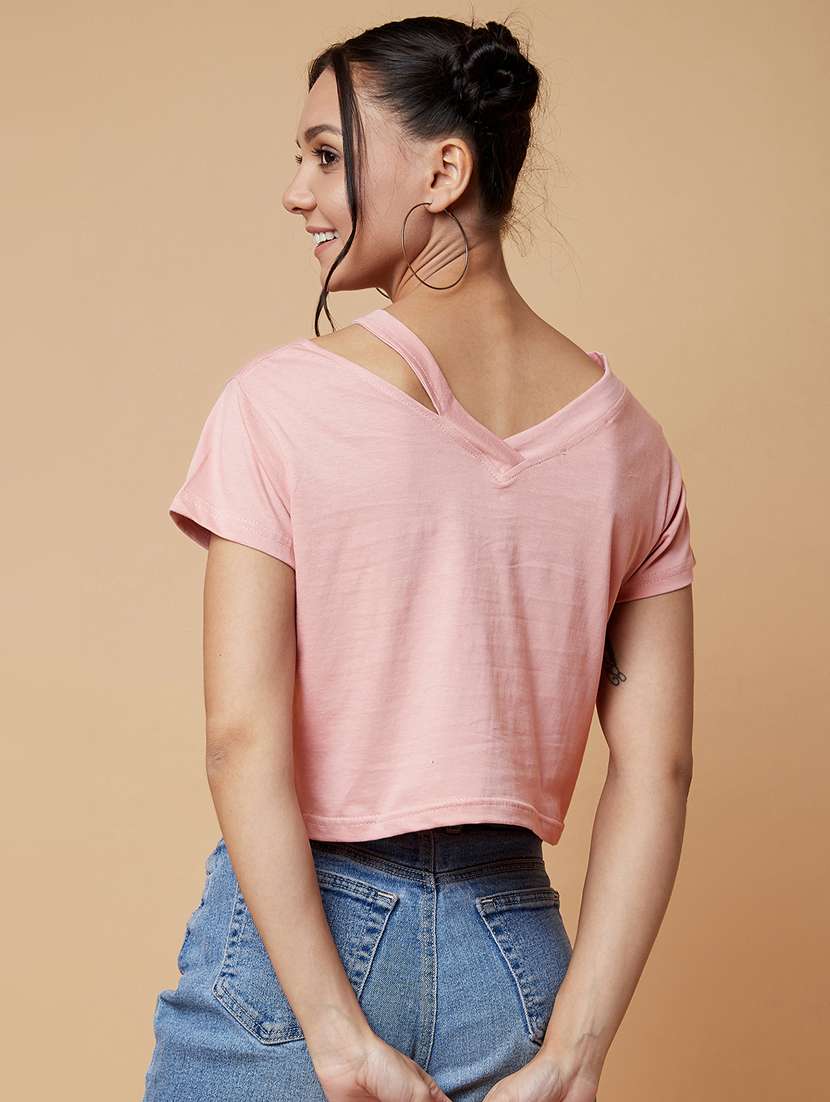 women's crop v neck top - 17368221 -  Standard Image - 2
