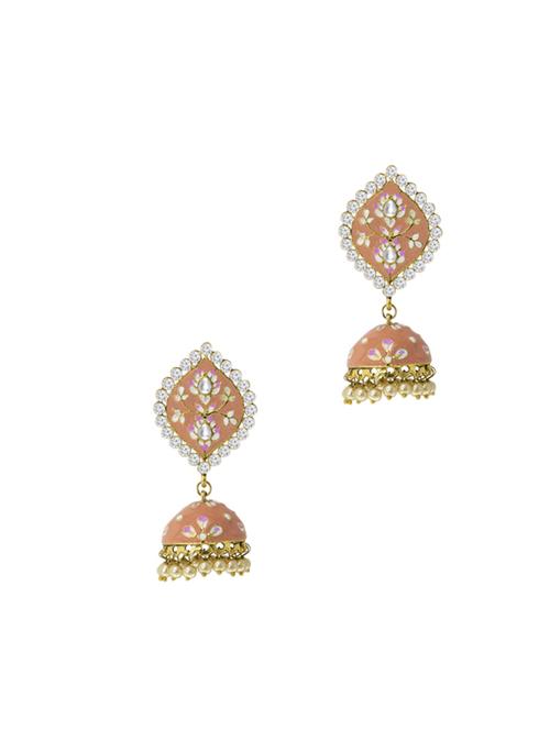 gold metal jhumka earring - 17369009 - Standard Image - 0