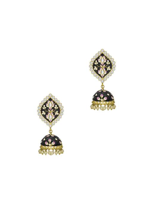 gold metal jhumka earring - 17369010 - Standard Image - 0