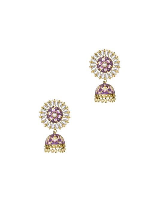 gold metal jhumka earring - 17369011 -  Standard Image - 0