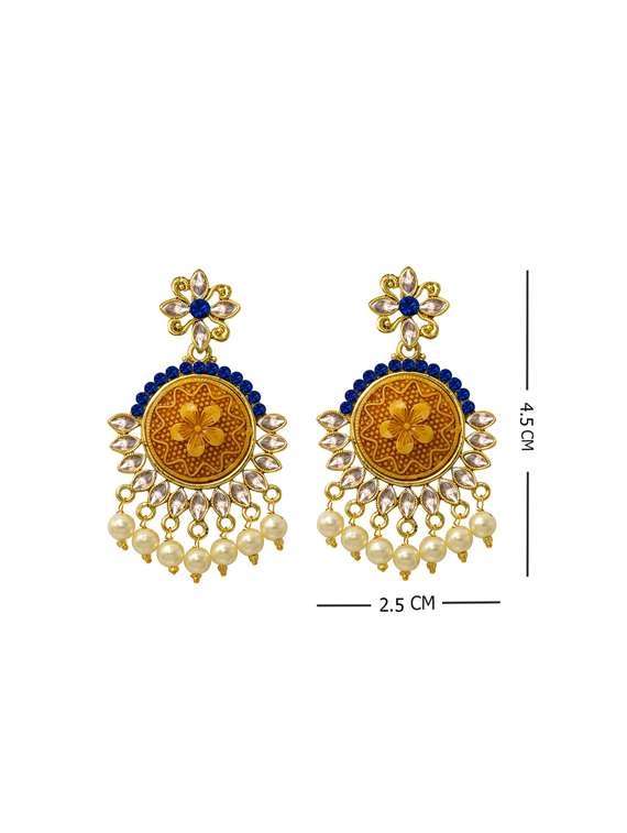 gold metal drop earring - 17369016 -  Standard Image - 2