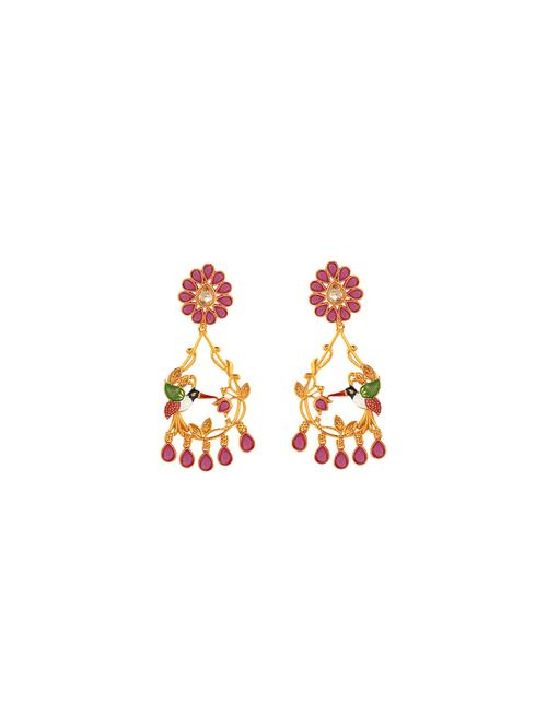 red gold copper drop earring - 17369032 - Standard Image - 0
