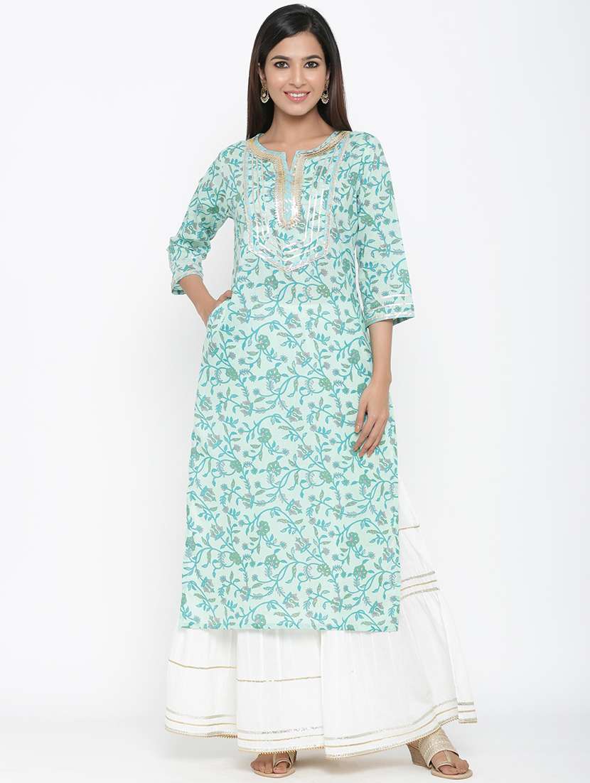 floral straight kurta