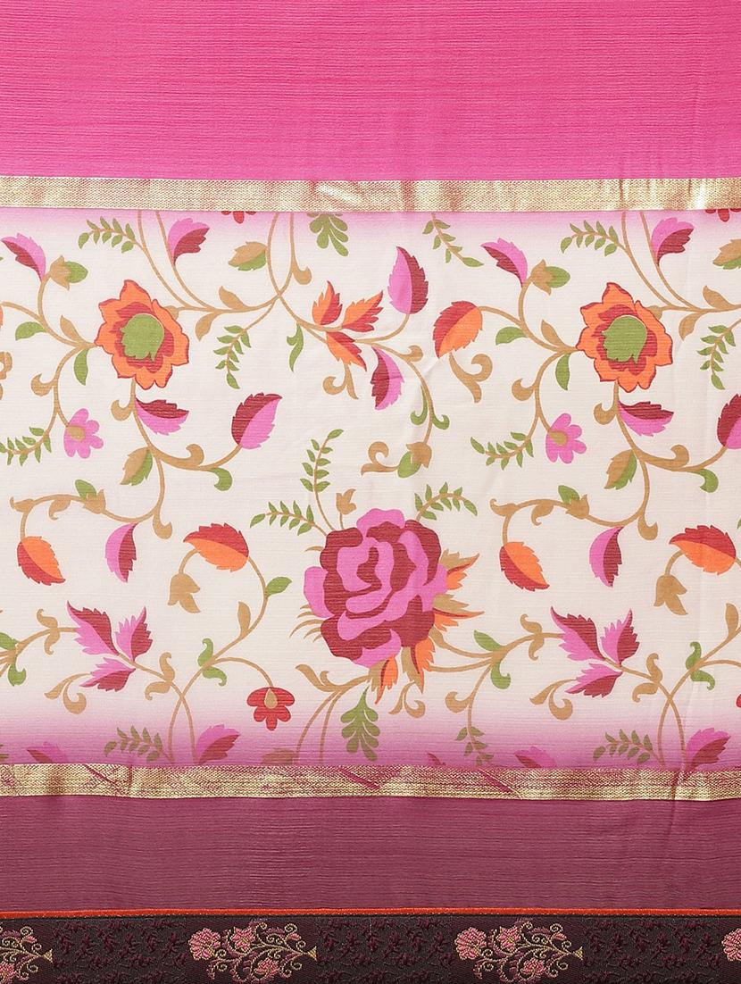 floral printed saree with blouse - 17369409 - Standard Image - 2