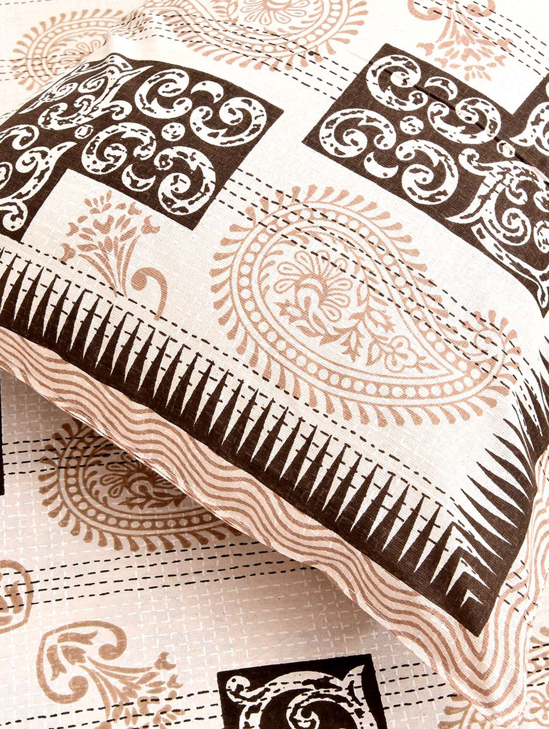  cotton kantha look jaipuri print super king size bedsheet with 2 pillow covers - 17372461 -  Standard Image - 2