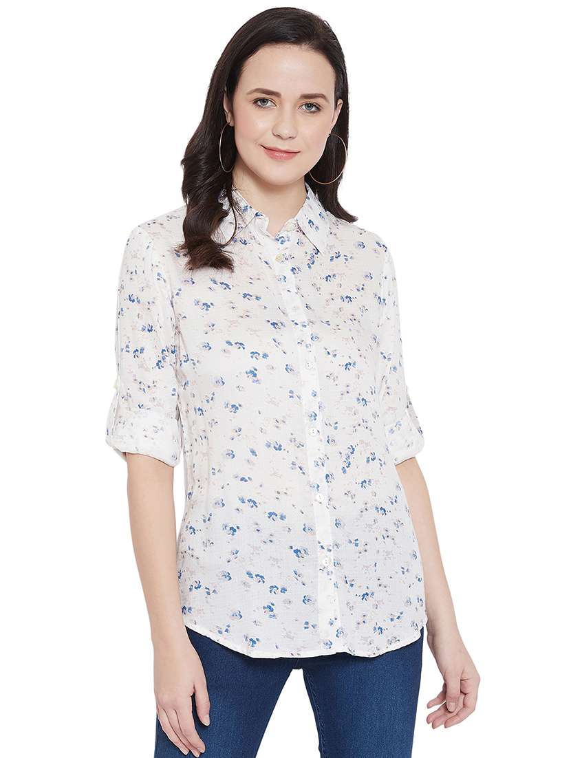 white rayon regular shirt