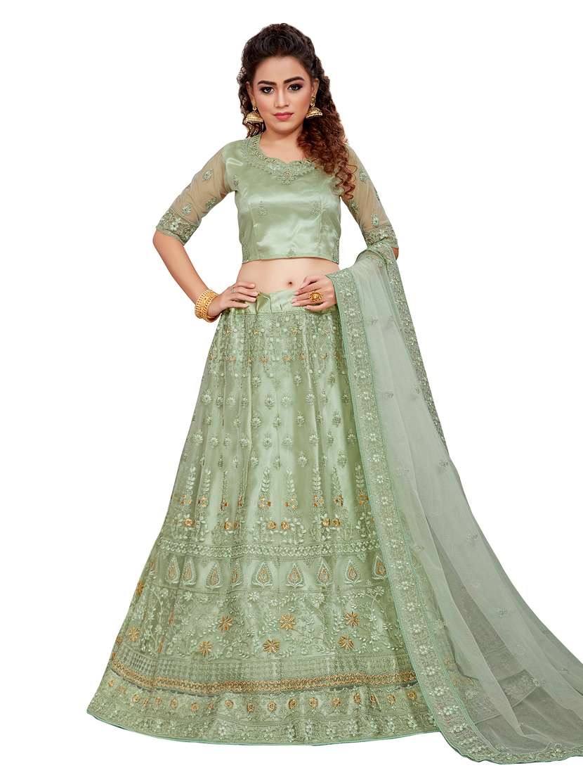 embroidered a-line lehenga