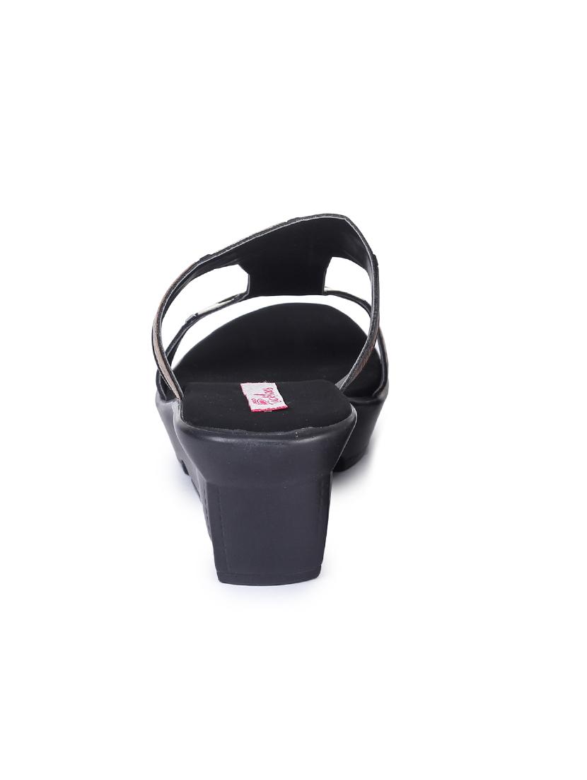 black slip on sandals - 17377030 - Standard Image - 2