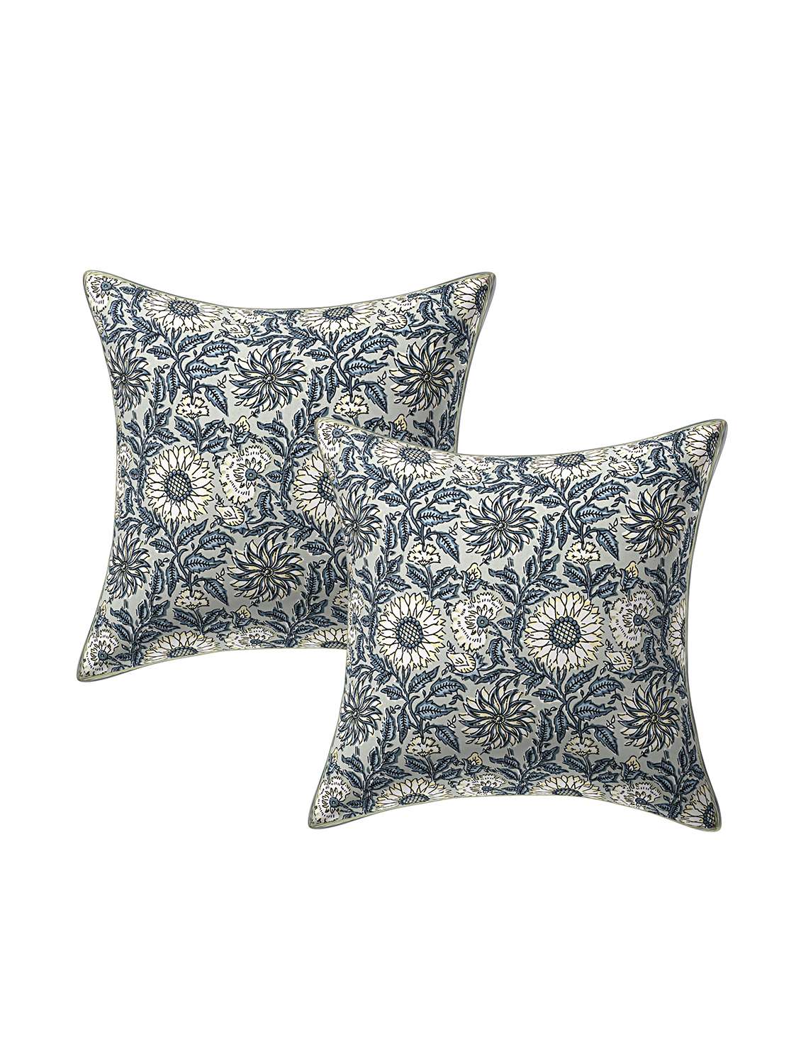  cotton jaipuri hand block print canvas cushion cover (pack of 2)
