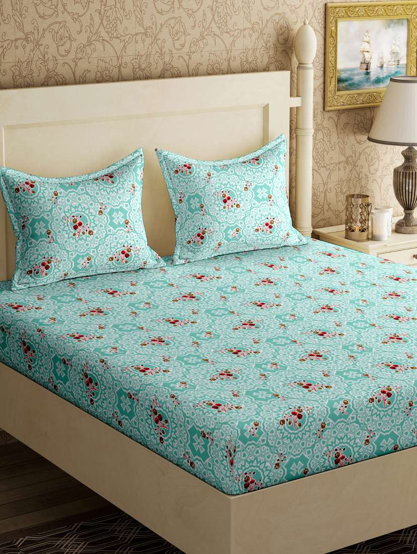  cotton double bedsheet queen size with 2 pillow cover