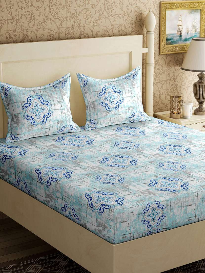  cotton double bedsheet queen size with 2 pillow cover