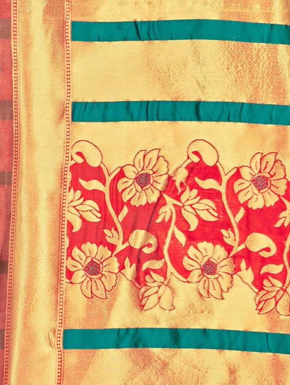 half & half woven saree with blouse - 17379849 - Standard Image - 2