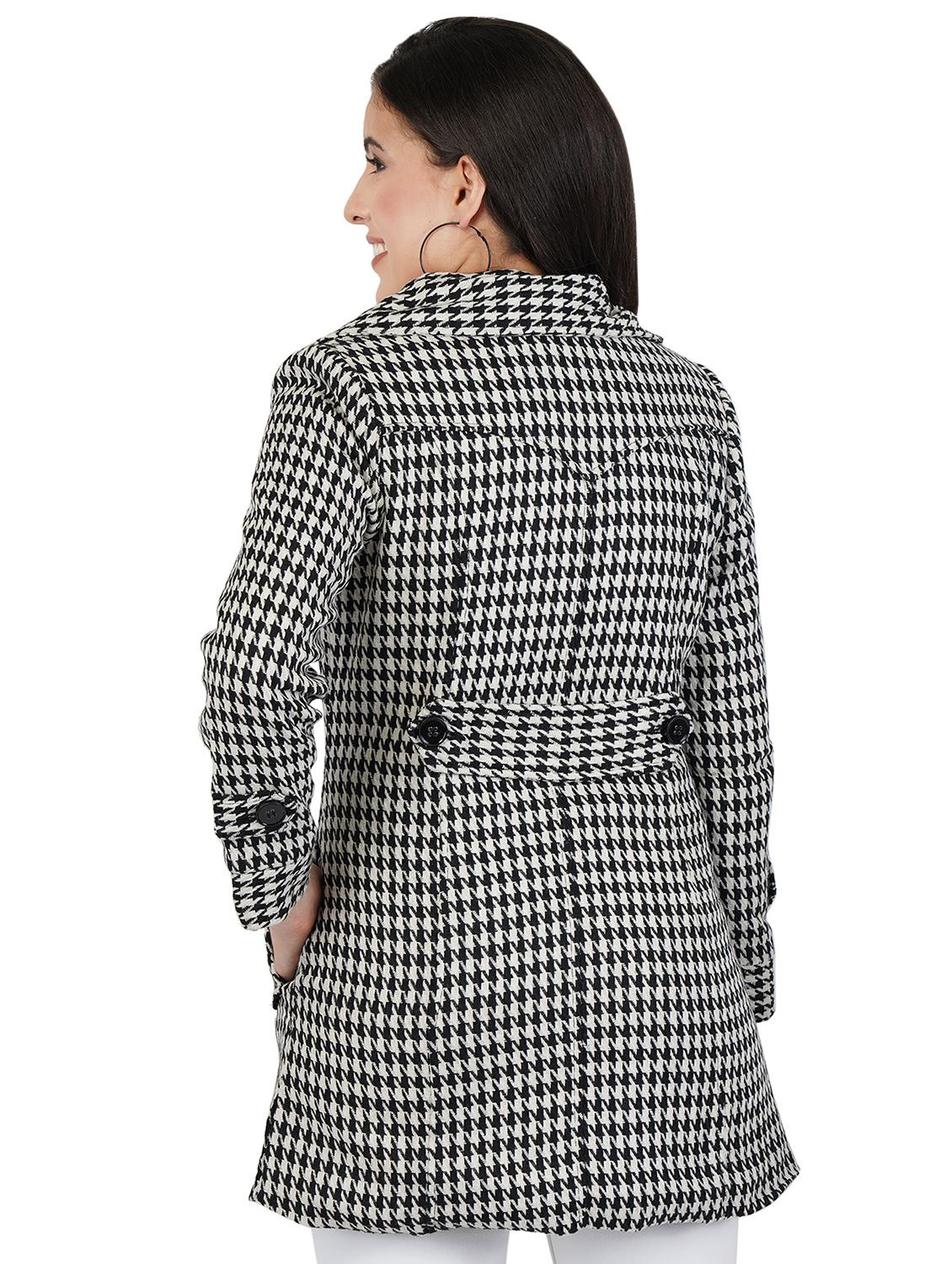 black lapel neck full sleeves coat - 17380269 - Standard Image - 2