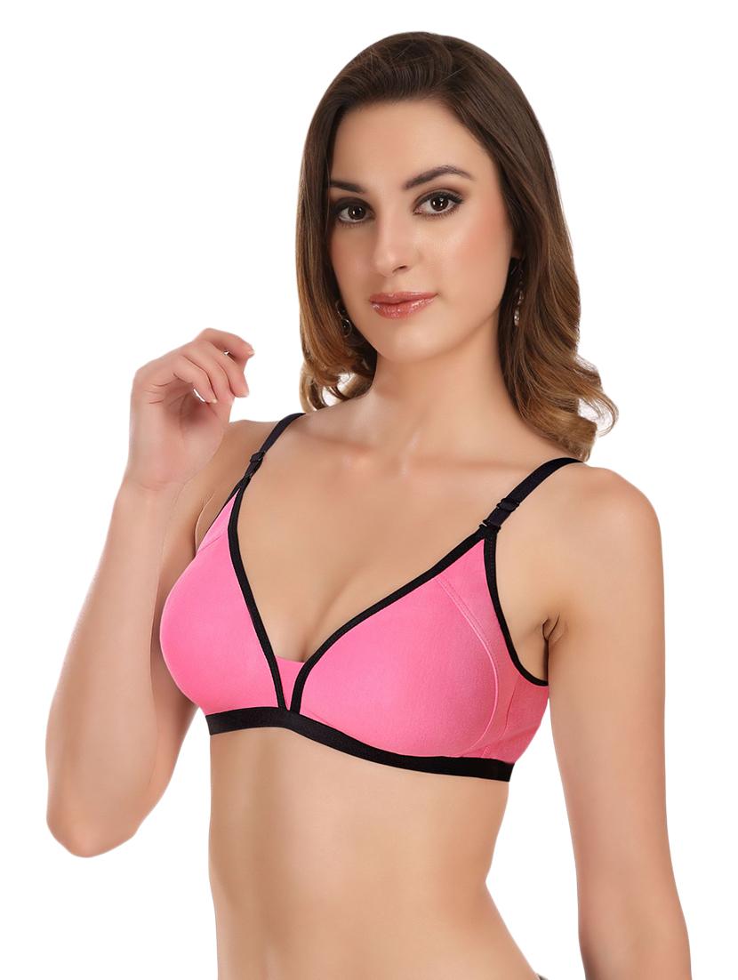 set of 2 detachable strap contrast piped bra - 17380303 - Standard Image - 2
