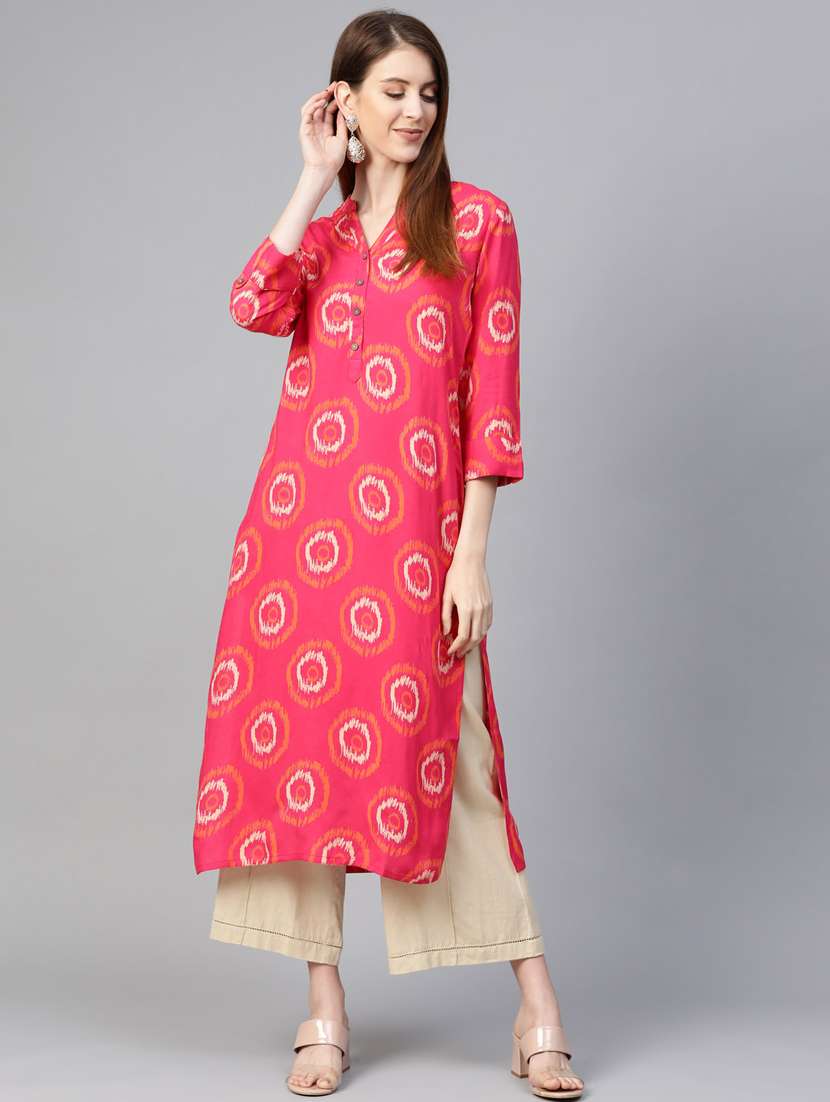 ikat straight kurta