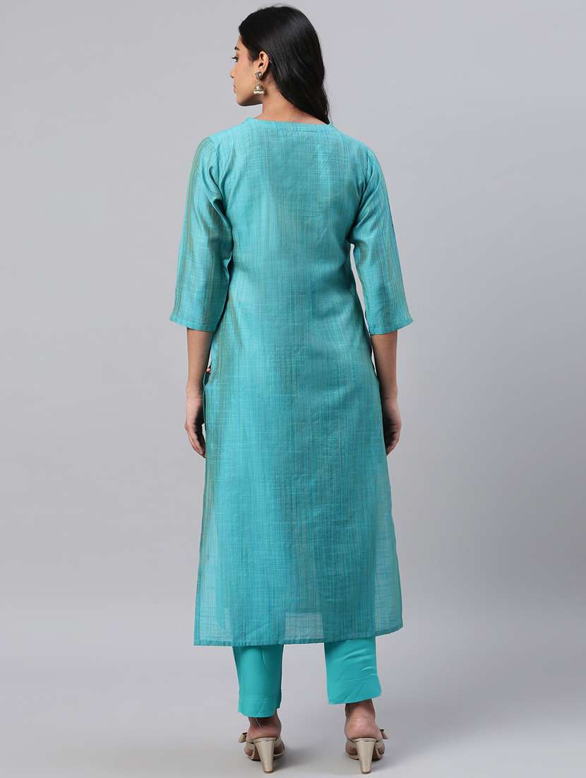 embroidered straight kurta - 17380763 -  Standard Image - 2