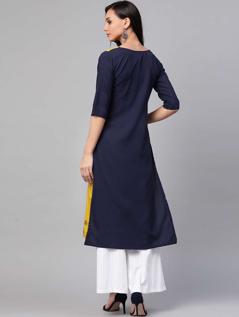 printed straight kurta - 17380772 - Standard Image - 2