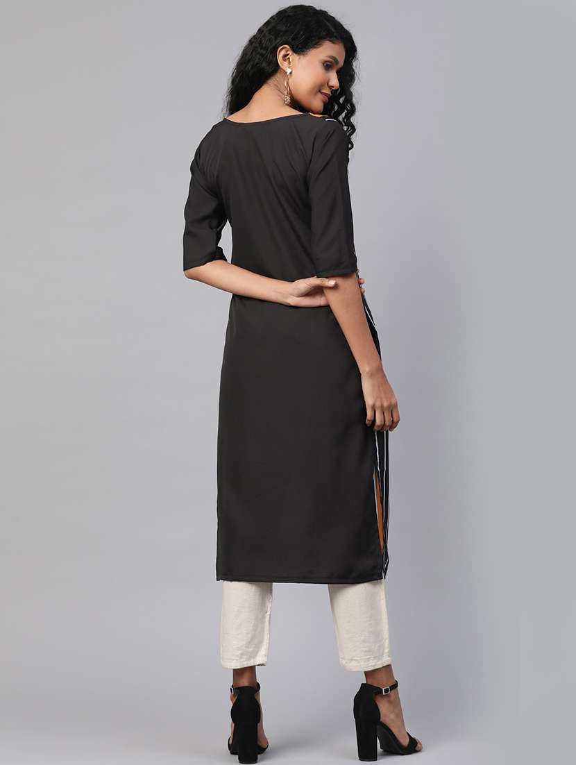 printed straight kurta - 17380773 -  Standard Image - 2