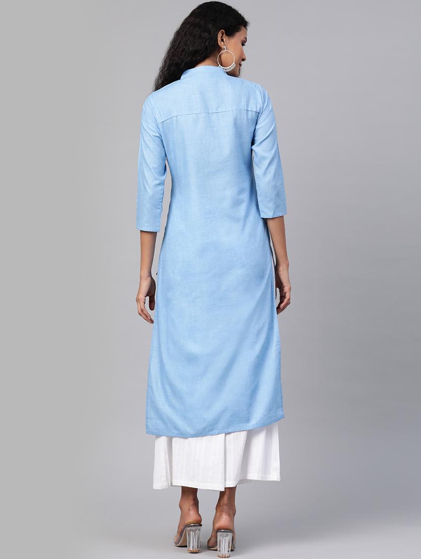 embroidered straight kurta - 17380780 - Standard Image - 2