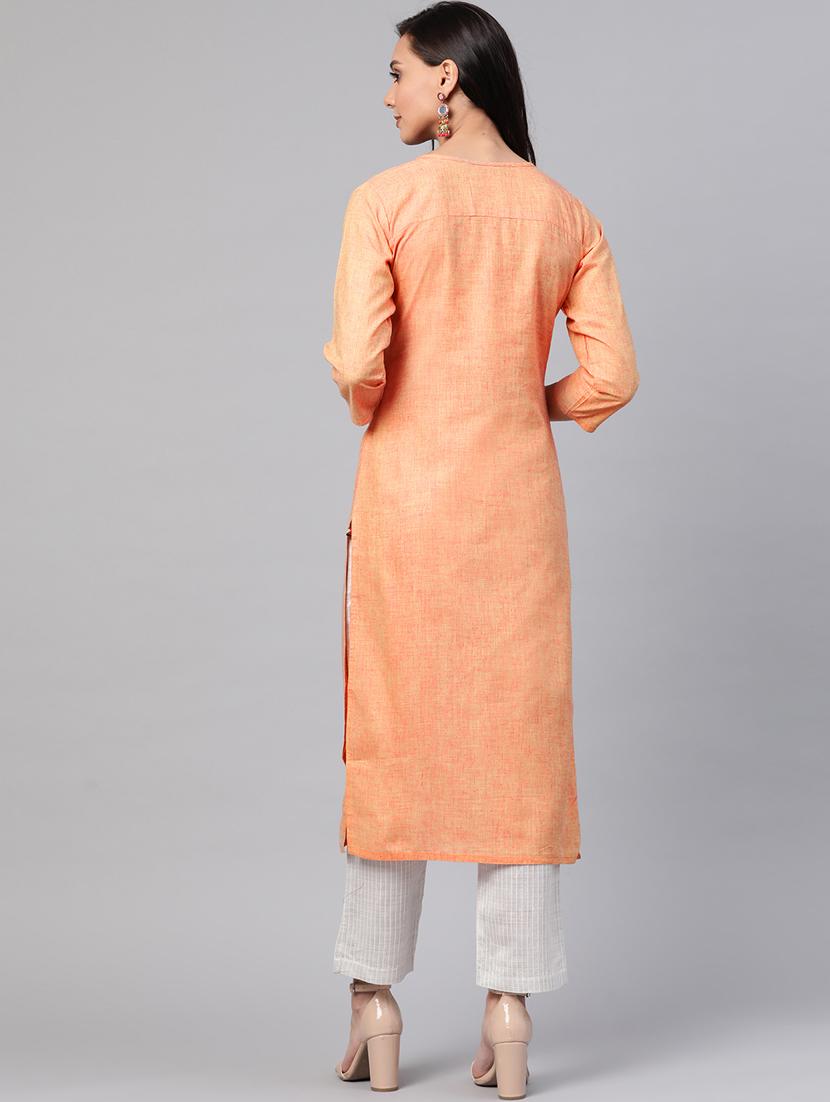 embroidered straight kurta - 17380786 - Standard Image - 2