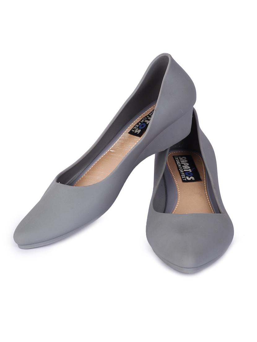 grey slip on ballerinas - 17381888 - Standard Image - 2