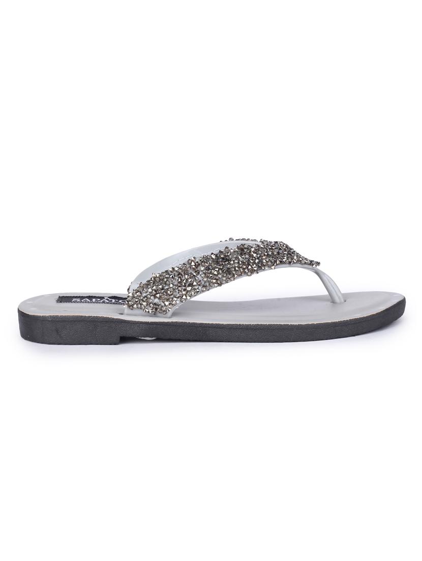 grey synthetic toe separator sandals - 17381913 - Standard Image - 2