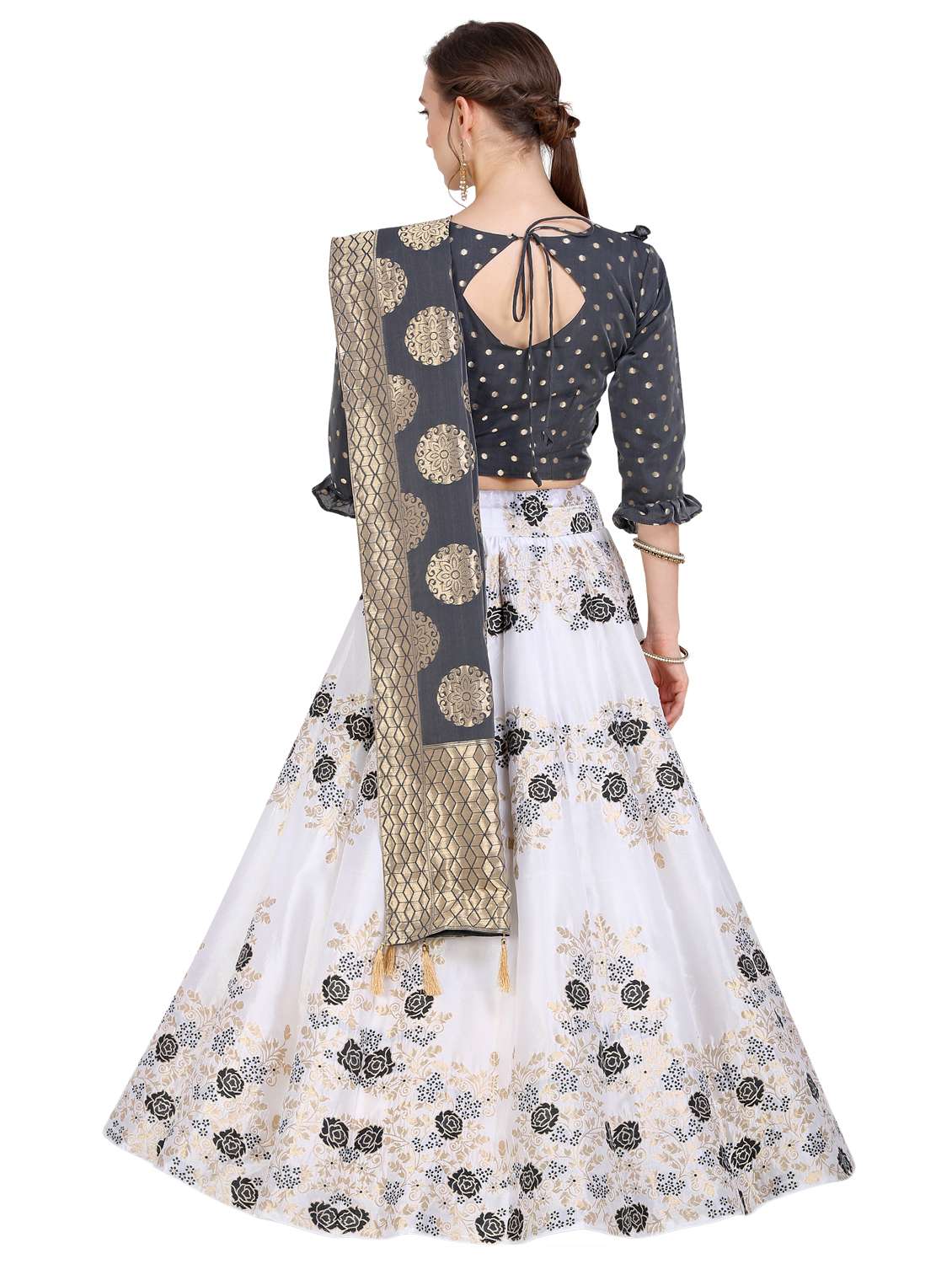 Floral Zari Work Flared Lehenga - 17382701 -  Standard Image - 2