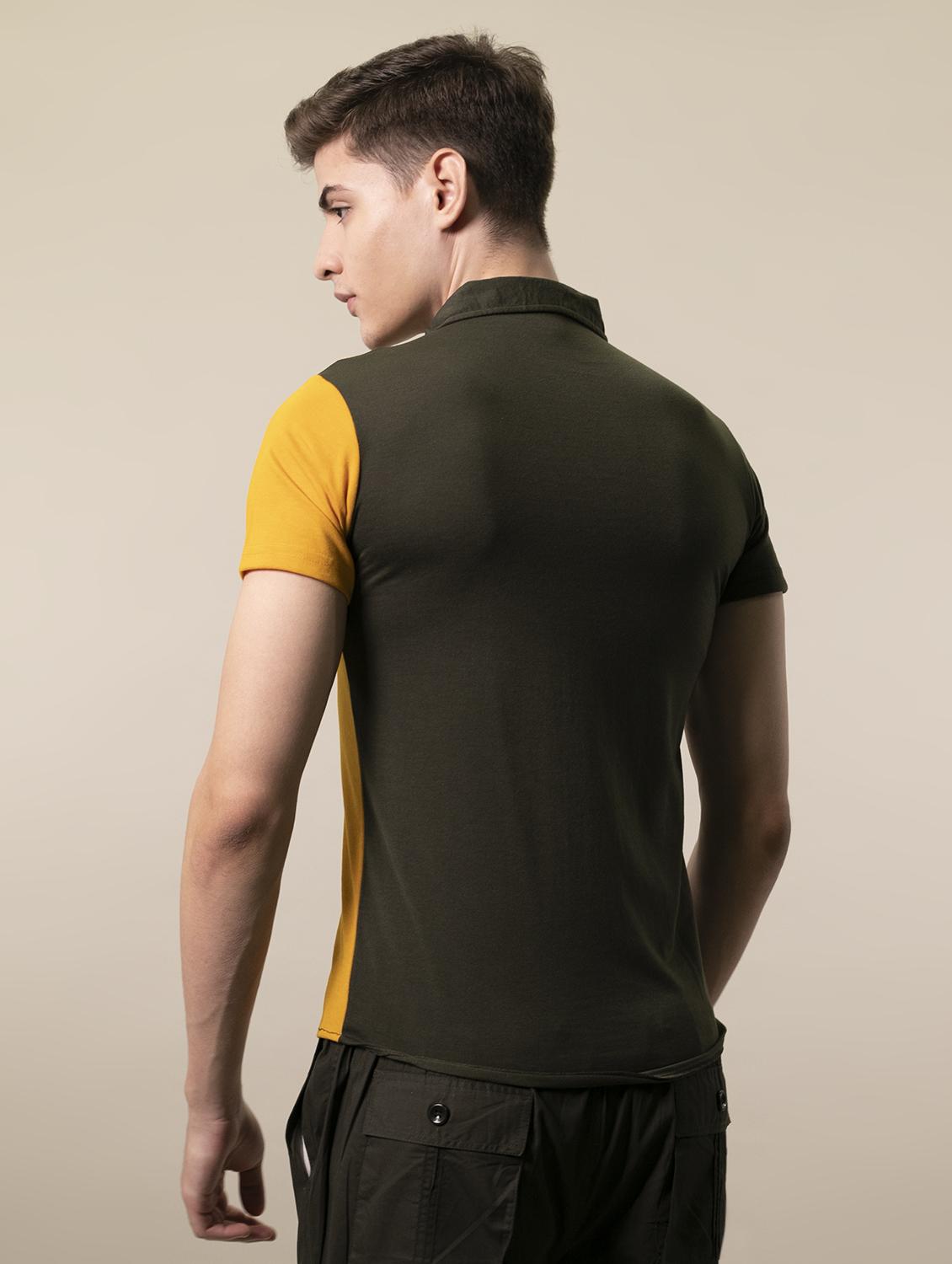 mens color block casual shirt - 17383245 - Standard Image - 2