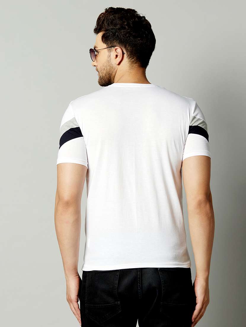 white taped cut & sew t-shirt - 17383312 -  Standard Image - 2