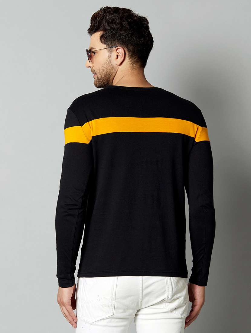 black color block cut & sew t-shirt - 17383318 -  Standard Image - 2