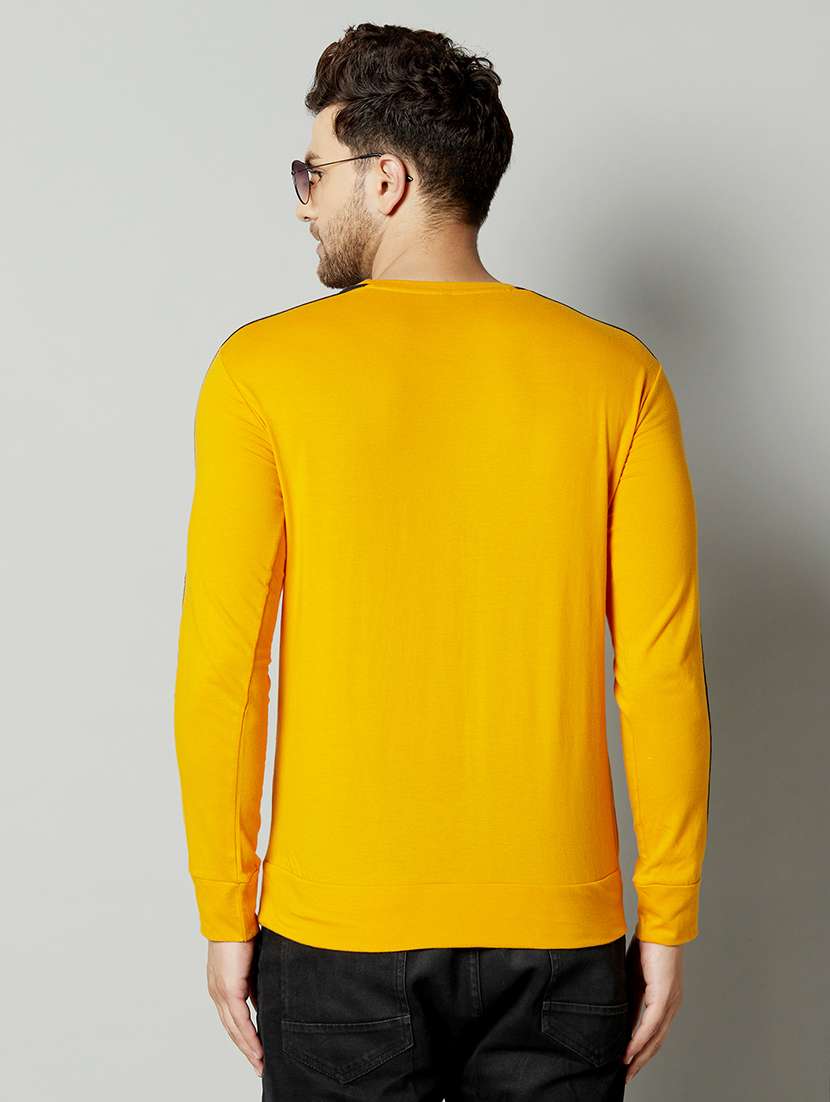 yellow solid taped t-shirt - 17383341 -  Standard Image - 2