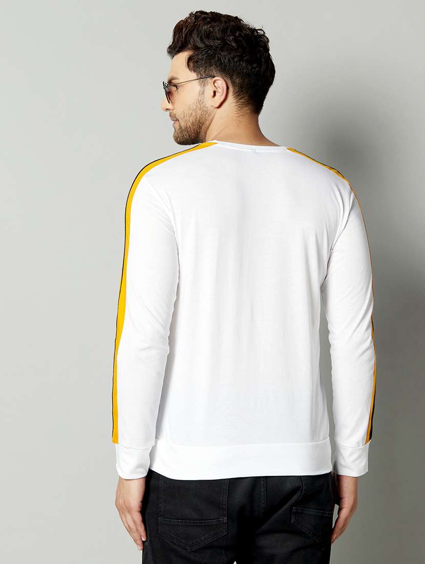 white solid taped t-shirt - 17383343 -  Standard Image - 2